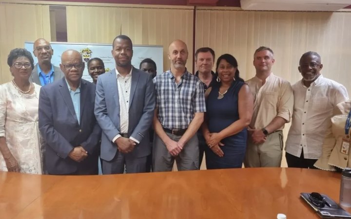 Pearl Jarrett with senior members of the British Army, UTech and the Jamaica Defence Force in Jamaica