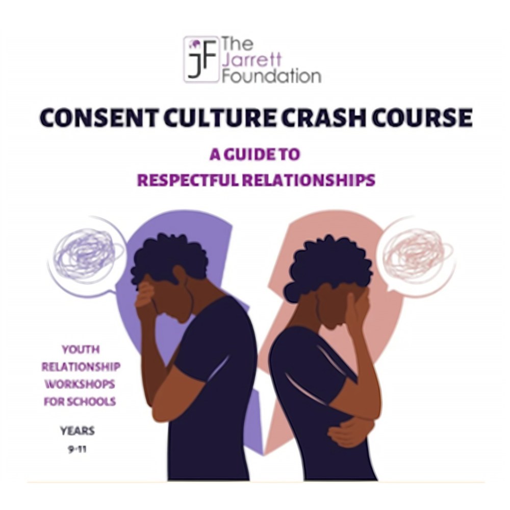 Consent Culture Crash Course flyer: a guide to respectful relationships, youth relationship workshops for schools, Years 9 to 11